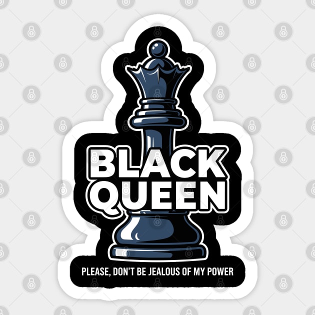 Sassy Black Queen Chess Sticker by enrynz
